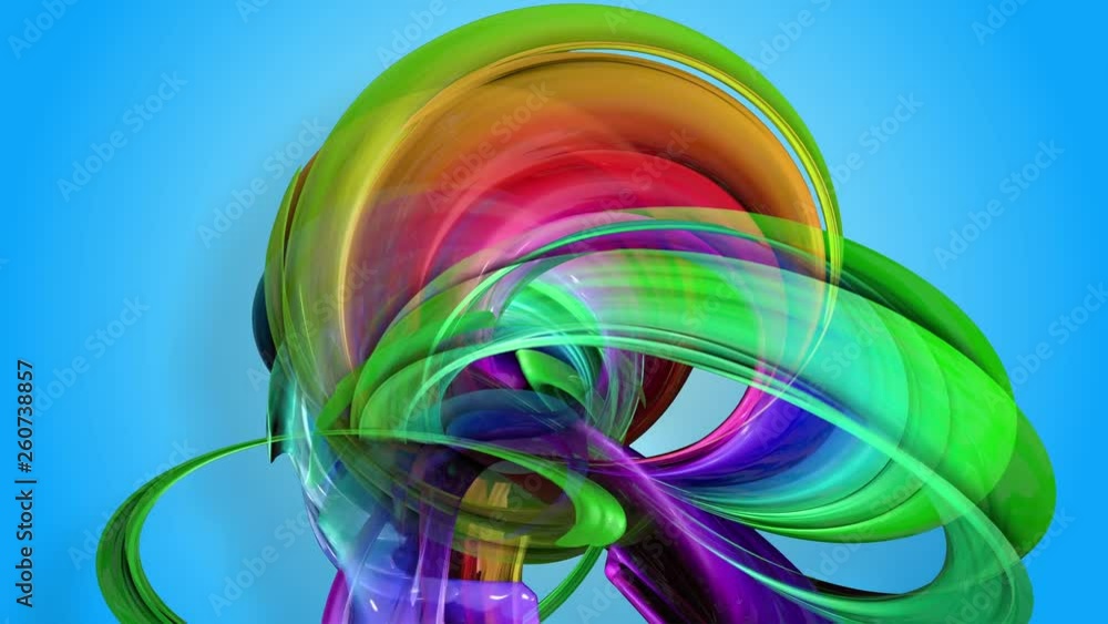 Poster rainbow stripes are moving in a circle and twisting as abstract background. 48