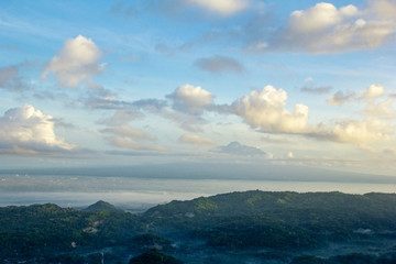 Fototapeta na wymiar beautiful landscape view from Becici Pine Peak on yogyakarta