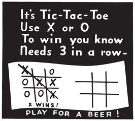 Tic Tac Toe  - Retro Ad Art Banner