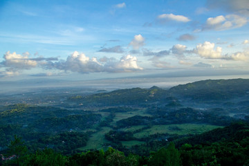 beautiful landscape view from Becici Pine Peak on yogyakarta