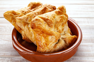 Fresh buns with vegetable filling.