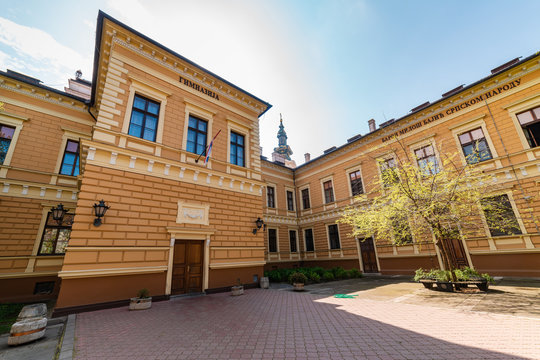 Novi Sad, Serbia April 06, 2019: Gymnasium Jovan Jovanovic Zmaj. Jovan Jovanovic Zmaj Grammar is a high school in Novi Sad, Serbia. It was founded in 1810.