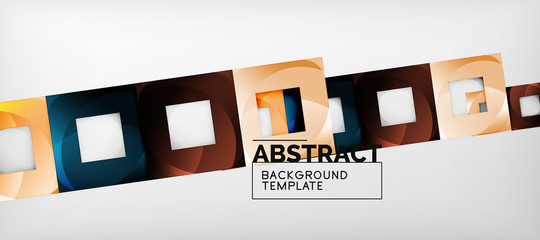 Square background, abstract squares on grey, business or techno template