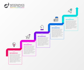 Infographic design template. Timeline concept with 5 steps