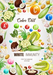 Color diet white healthy immunity food nutrition