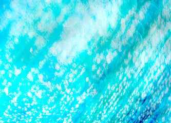 Turquoise background   of shining drops of water  