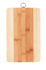 Kitchen cutting Board made of bamboo isolated on white background.