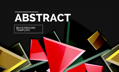 Glossy squares and triangles geometric backgrounds