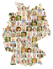 Senioren Portrait Collage auf Deutschland Karte