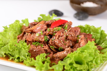 salad with meat and vegetables