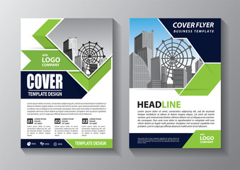 Brochure design, cover modern layout, annual report, poster, flyer in A4 with colorful triangles, geometric shapes for tech, science, market with light background