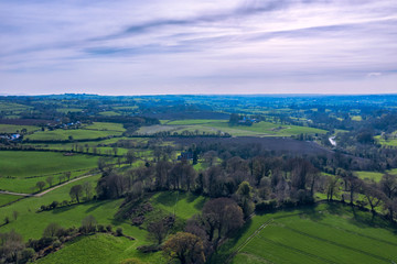 aerial view of  Spring countryside morning,Northern Ireland