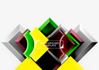 3d futuristic shapes vector abstract background made of glossy pieces with light effects