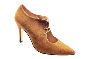 Brown high heel women shoes