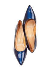 Blue high heel women shoes