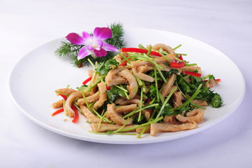 salad on plate isolated on white background