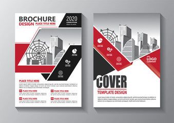 Brochure design, cover modern layout, annual report, poster, flyer in A4 with colorful triangles, geometric shapes for tech, science, market with light background