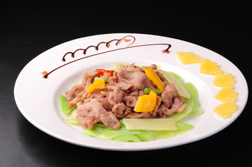 salad with meat and vegetables
