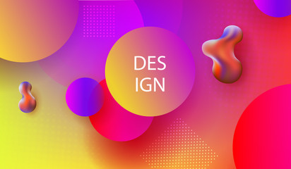 Abstract design with multicolored circles and geometric shapes.