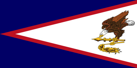 Flag American Samoa in official rate, vector
