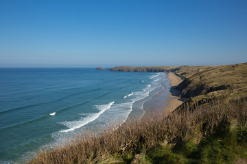 Penhale beach Perranporth North Cornwall uk