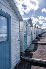 Beach huts in cornwall england uk 