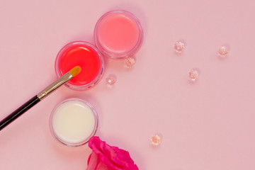 Lip balms, neutral and with shades. Lip skin care, hygiene and cosmetics.