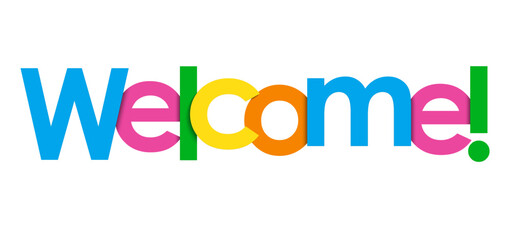 WELCOME! colorful typography banner - 260755095