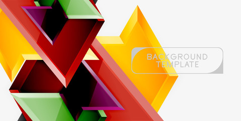 Bright colorful triangular poly 3d composition,abstract geometric background, minimal design, polygonal futuristic poster