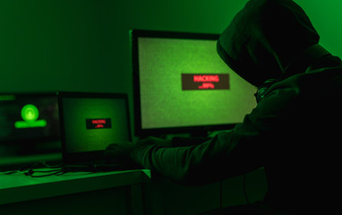 Anonymous hacker attacking database