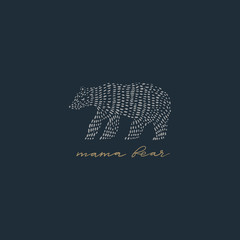 Naklejka premium Mama bear nursery vector image, baby art, nursery design
