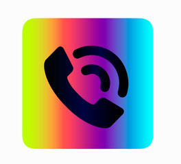 Neon vector Call button for web site. Call tube icon isolated