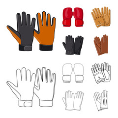 Isolated object of glove and winter icon. Collection of glove and equipment stock vector illustration.