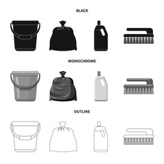 Isolated object of cleaning and service sign. Set of cleaning and household stock symbol for web.