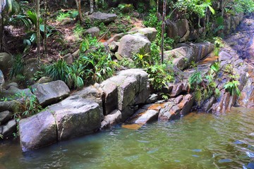 Beautiful impressions of the tropical landscape on the Seychelles islands