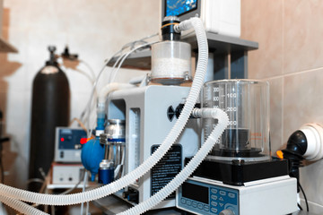 device for artificial ventilation of the patient's lungs. Surgical operating room equipment