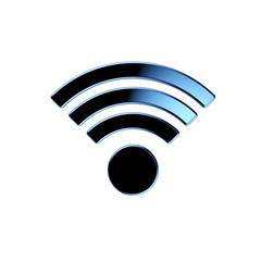 3d rendering of Wifi signal icon isolated on white background
