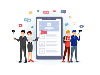 Mobile app for business, leisure illustration