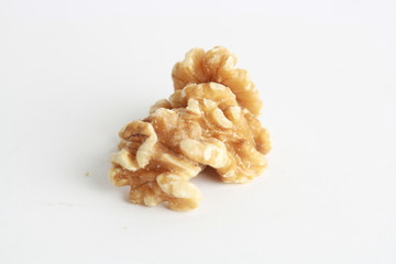Walnuts isolated on white background.