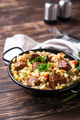 Bulgur with meat and vegetables
