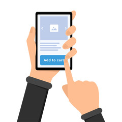 Mobile shopping, e commerce vector illustration