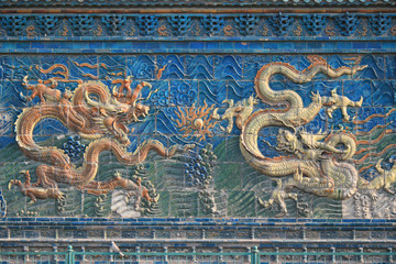 The nine dragons wall in Datong (China)