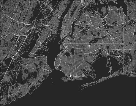 map of the New York City, NY, USA