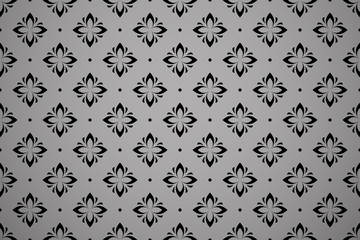 Flower geometric pattern. Seamless vector background. Black ornament. Ornament for fabric, wallpaper, packaging. Decorative print
