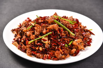 chili con carne with rice on white plate