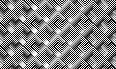 Abstract geometric pattern with stripes, lines. Seamless vector background. White and black ornament. Simple lattice graphic design