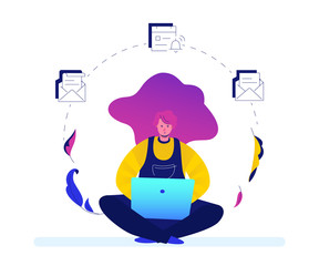 Freelance worker - modern flat design style illustration