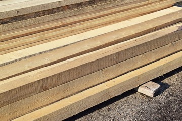 Abstract wooden background.Boards folded for construction.Wood texture.