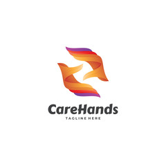 Abstract Modern Hand Finger Care Caring Logo Icon Vector