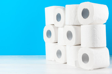 Simple toilet paper, close up side view
